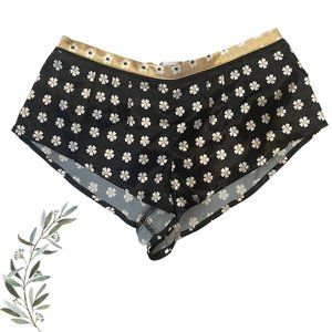 Urban Outfitters Out From Under Black Silky Floral Lounge Shorts Size XS